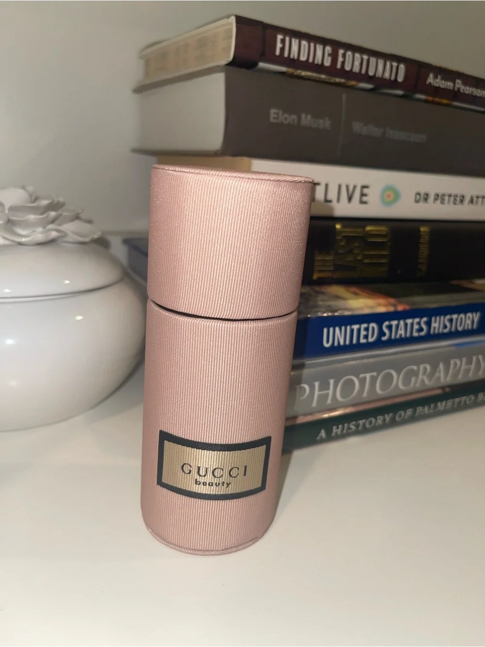 Gucci Beauty Mini Travel Makeup Brush Set Pink Cylindrical Case -GWP